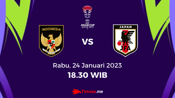 Jadwal Timnas Indonesia vs Jepang Piala Asia 2023.